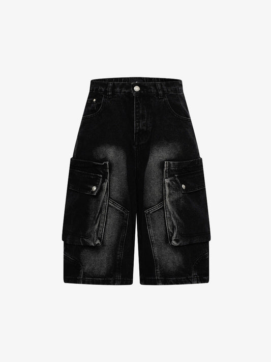 Cargo Multi-Pocket Denim Jorts