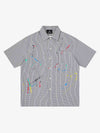 Striped Floral Embroidered Shirt