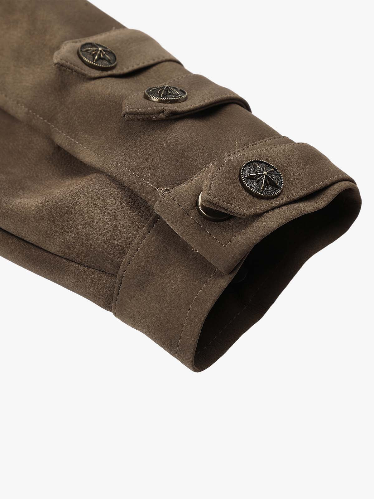 Suede Button Boxy Fit Jacket