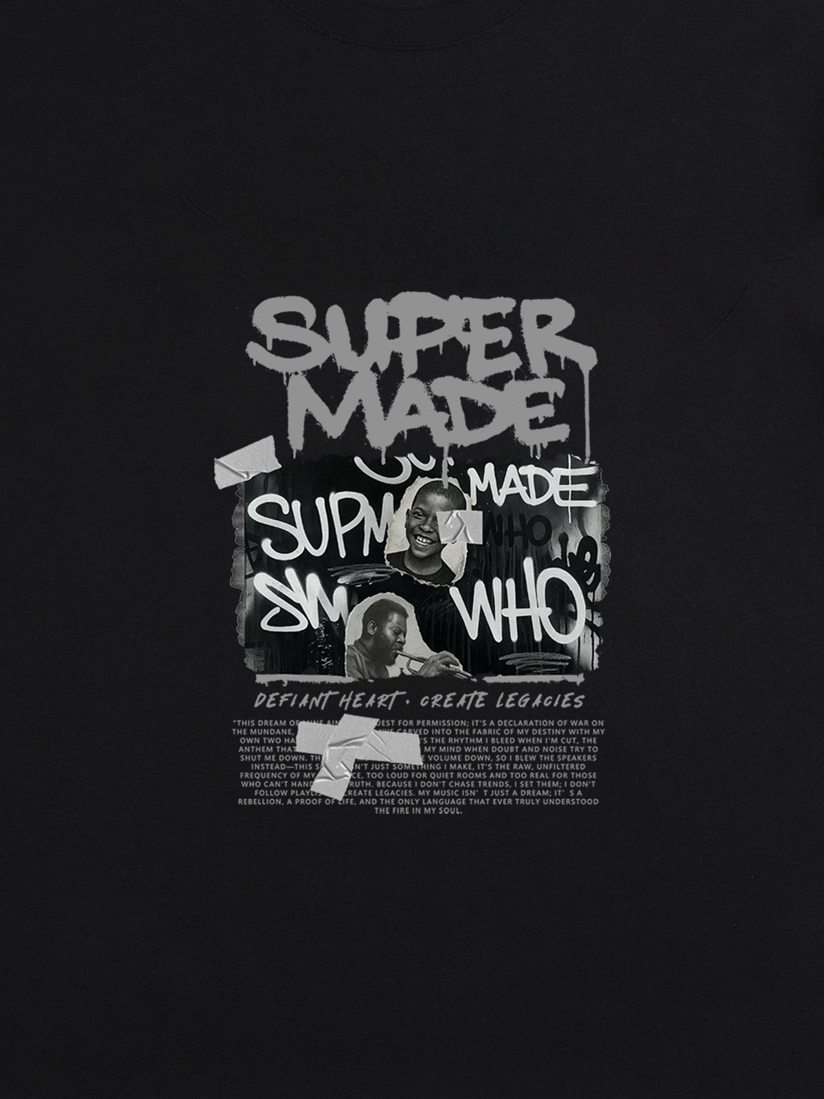 Streetwear Graffiti Character Collage Graphic T-Shirt 