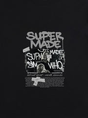 Streetwear Graffiti Character Collage Graphic T-Shirt 