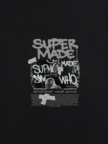 Streetwear Graffiti Character Collage Graphic T-Shirt 