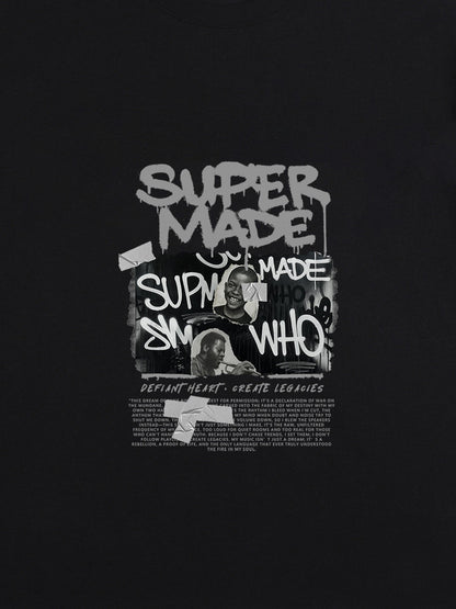 Street Graffiti Style Retro Character Collage T-Shirt 