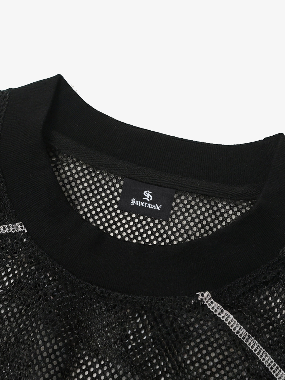 Mesh Jersey T-Shirt with Red Number 03 Print and Stitched Details 