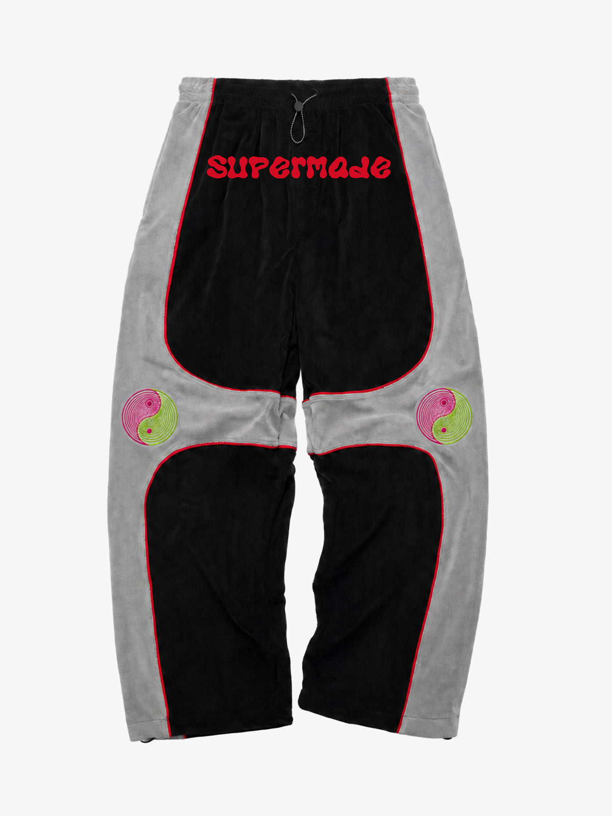 Tai Chi Embroidered Panelled Fleece Sweatpants