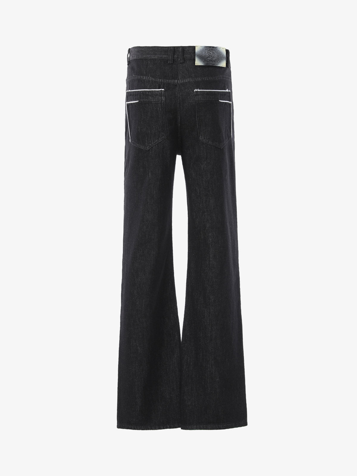 Vintage Contrast Trim Dark Wash Jeans 
