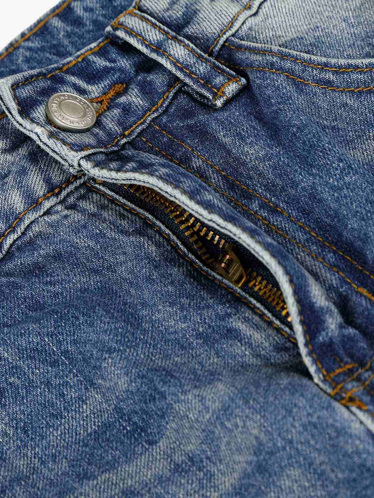Studded Washed Heavy-Duty Jeans