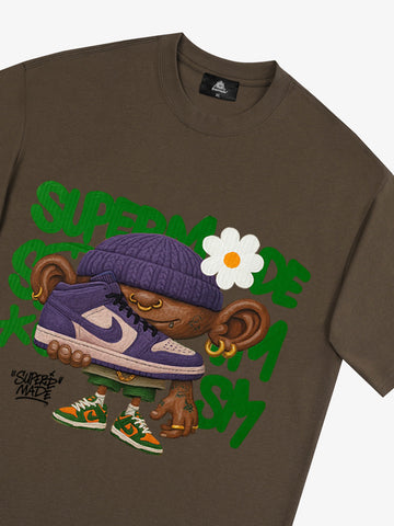 Street Cartoon Sneaker Graffiti Sneaker T-shirt 