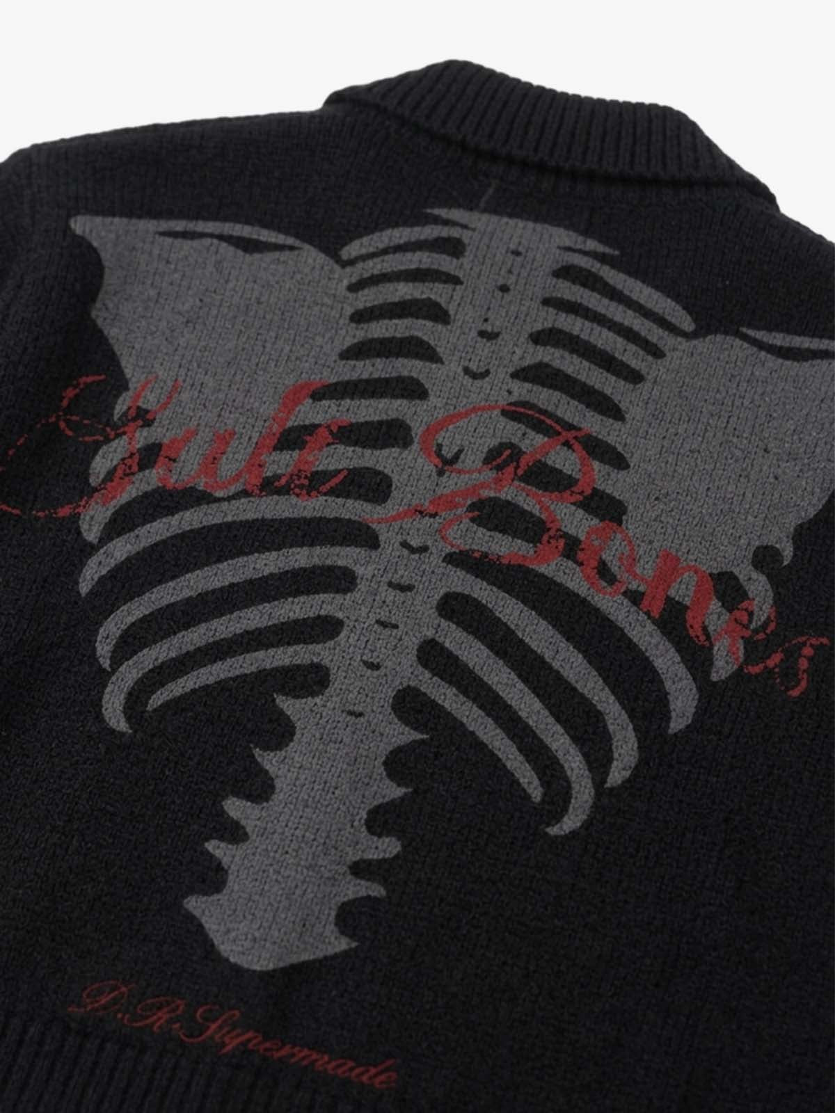 Skeleton Graphic Knit Cardigan