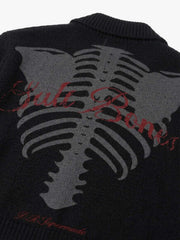 Skeleton Graphic Knit Cardigan