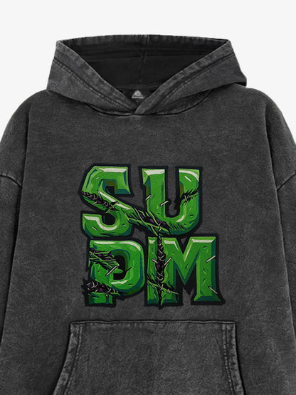 Supermade Green Thorn Font Hooded Sweatshirt 