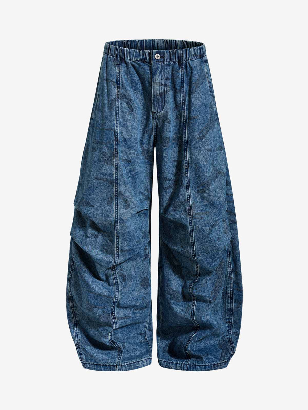 Baggy Jeans mit elastischem Bund und offener Konstruktion