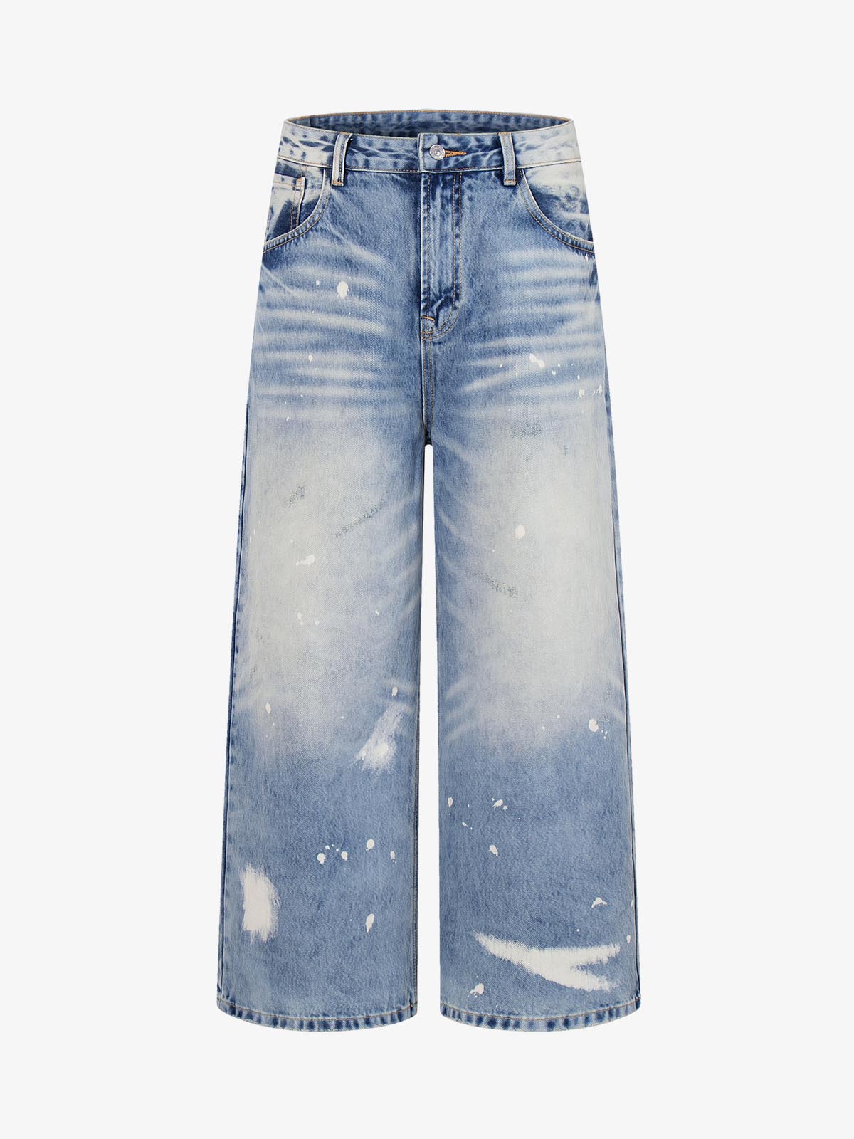Washed Splatter-Paint Jeans 