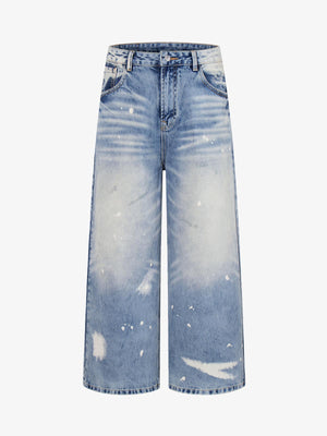 Washed Splatter-Paint Jeans 