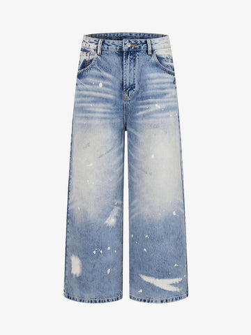 Washed Splatter-Paint Jeans 