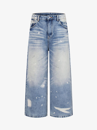 Washed Splatter-Paint Jeans 