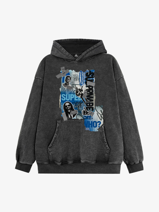 Supermade Graffiti Retro Hip-hop Hooded Sweatshirt 