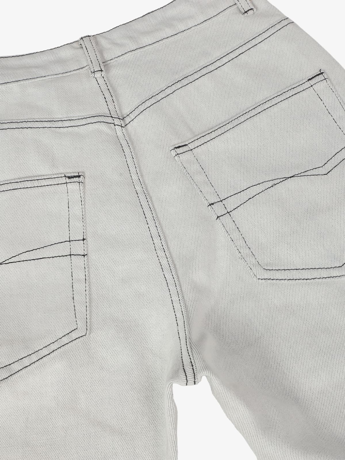 Retro Utility Dirty Wash Whisker Detail Flare Jeans 