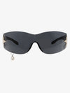 Stylish Oversized Shield Sunglasses with Pearl Charm - Perfect for Summer Fashion 