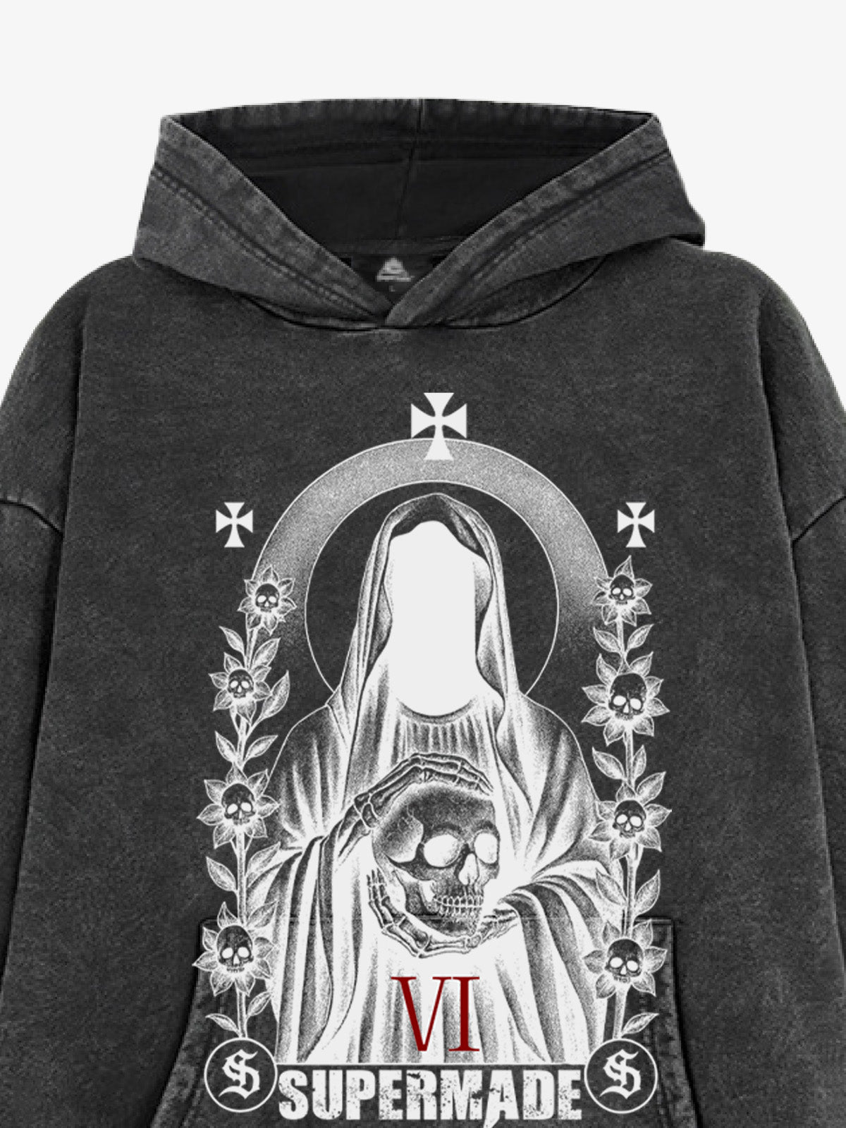 Thesupermade Dark Headless Skull Death Hooded Sweatshirt 