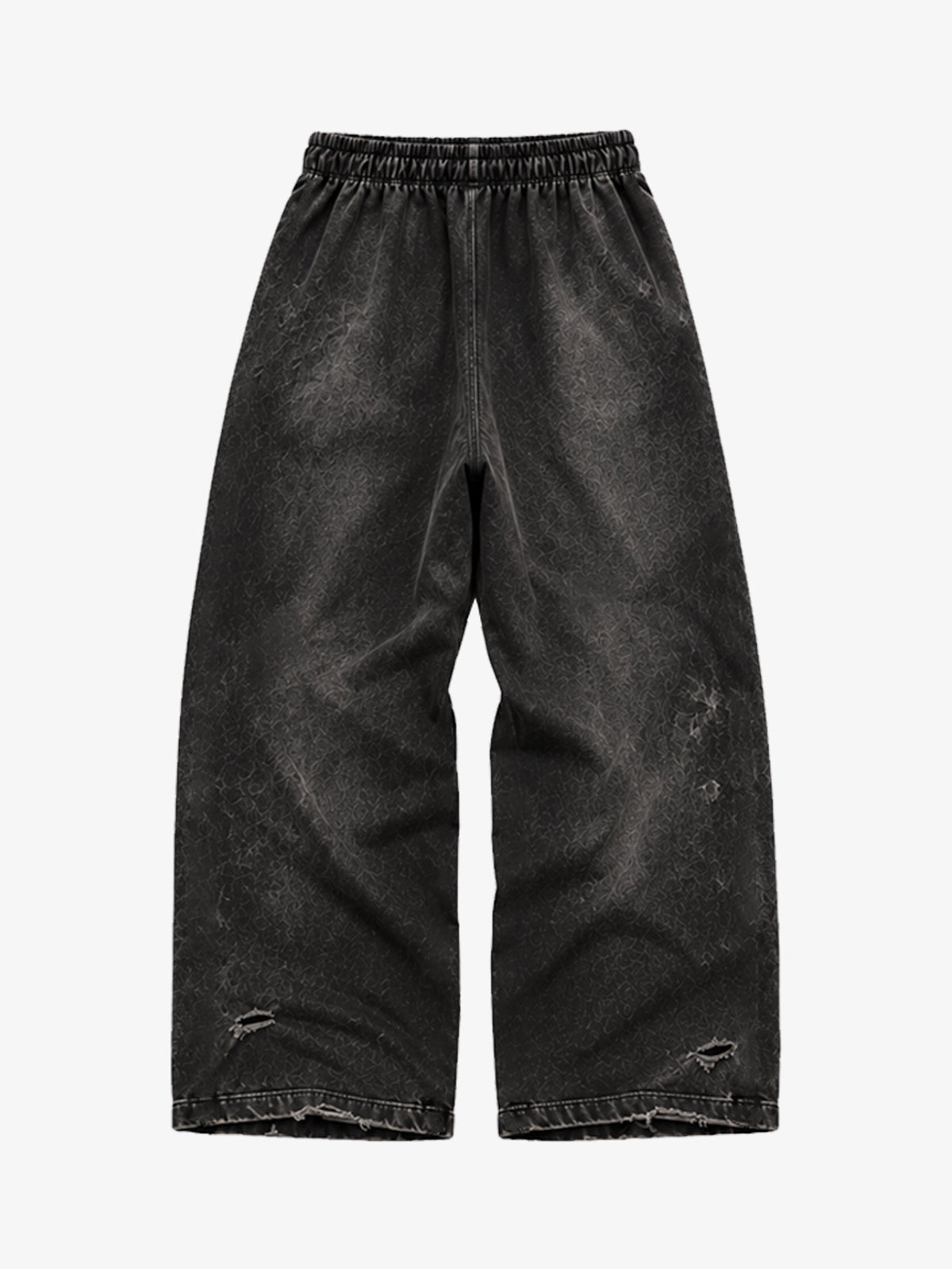 Washed Graphic Distressed Pullover Hoodie & Wide-Leg Sweatpants Set
