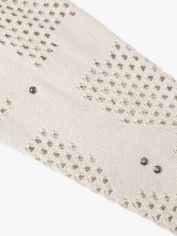 Knit Mesh Studded Boxy Zip-Up Hoodie