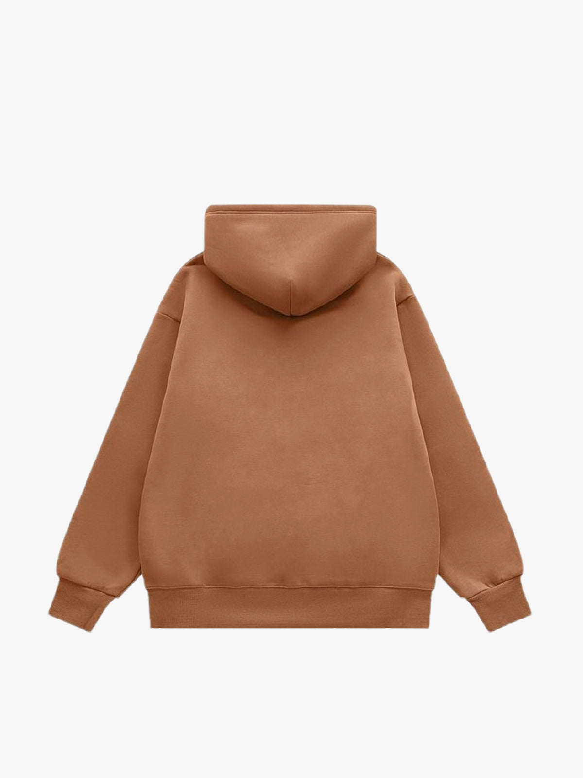 Thesupermade Street Contrast Letter Design Print Plush Hooded Sweatshirt 