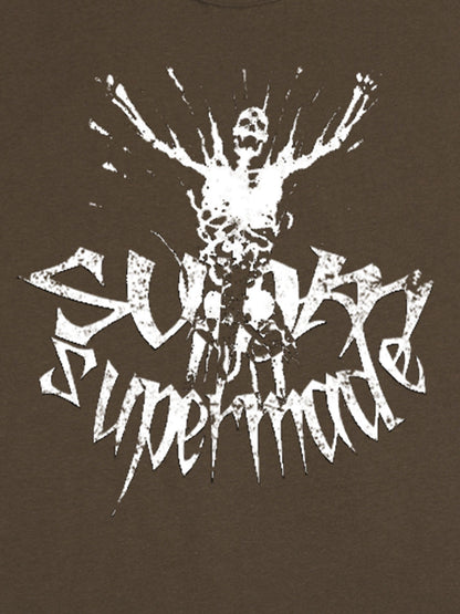 THE SUPERMADE TRENDY STREET OLD-FASHIONER SKULL PRINT T-SHIRT 
