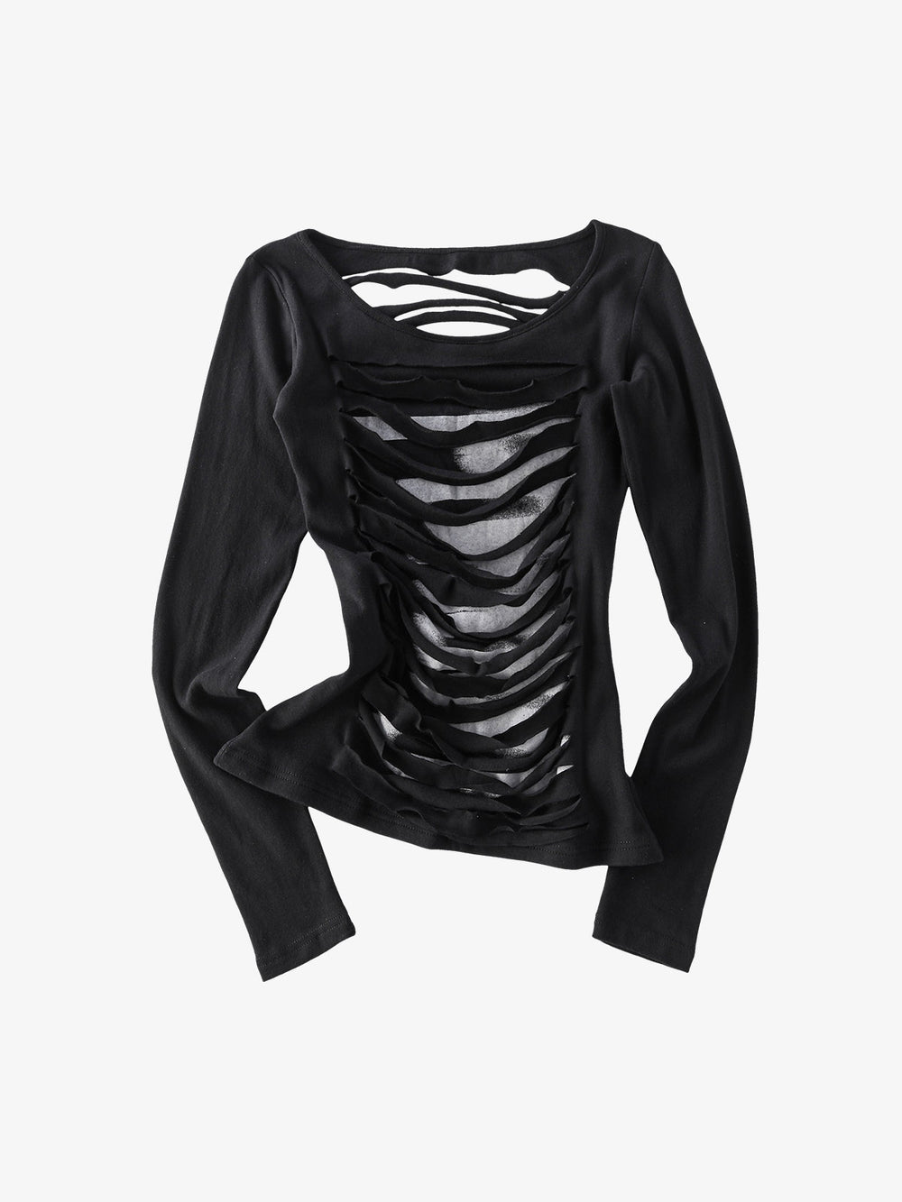 Cut-Out Slim Long Sleeve Tee