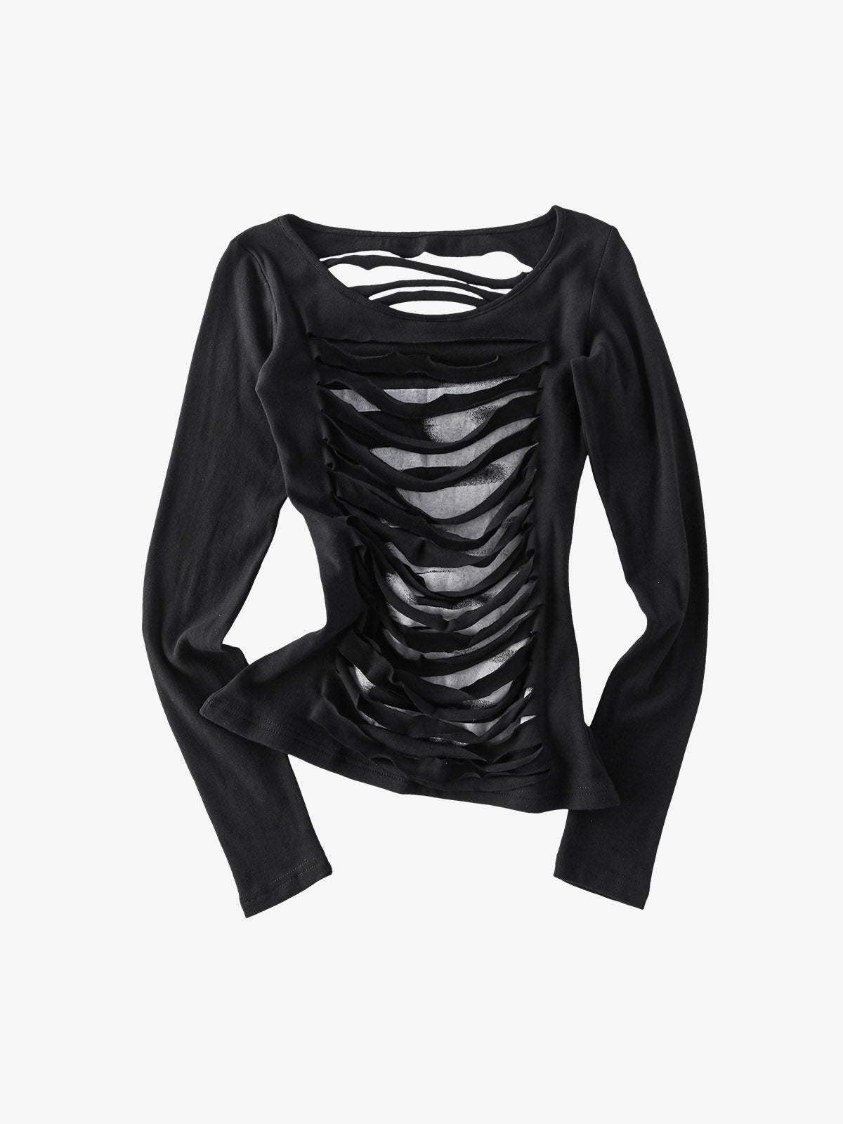 Cut-Out Slim Long Sleeve Tee