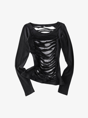 Cut-Out Slim Long Sleeve Tee