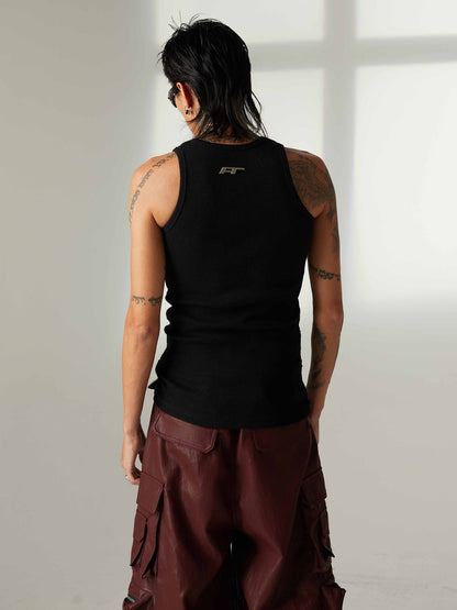 Street Heavy Rhinestone Threaded Vest 