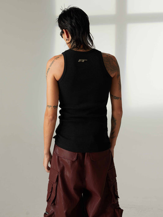 Street Heavy Rhinestone Threaded Vest 