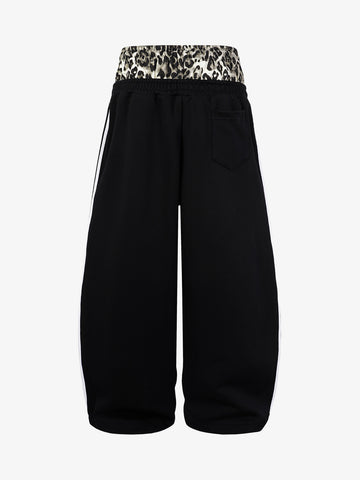 Leopard Double Waist Baggy Sweatpants