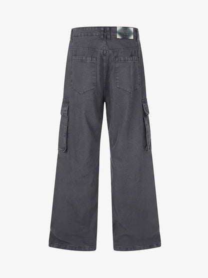 Studded Multi-Pocket Straight-Leg Work Pants