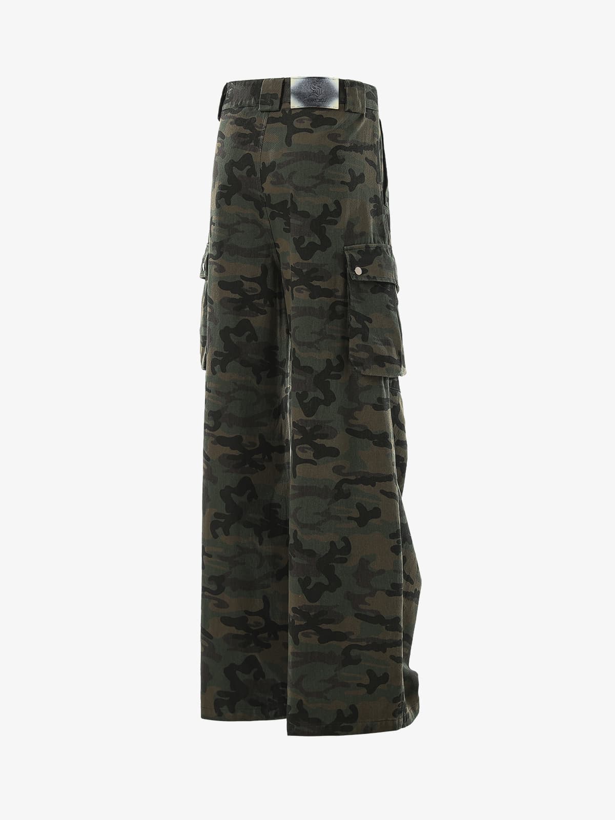 High-Waisted Wide-Leg Cargo Pants with Unique Pocket Design 