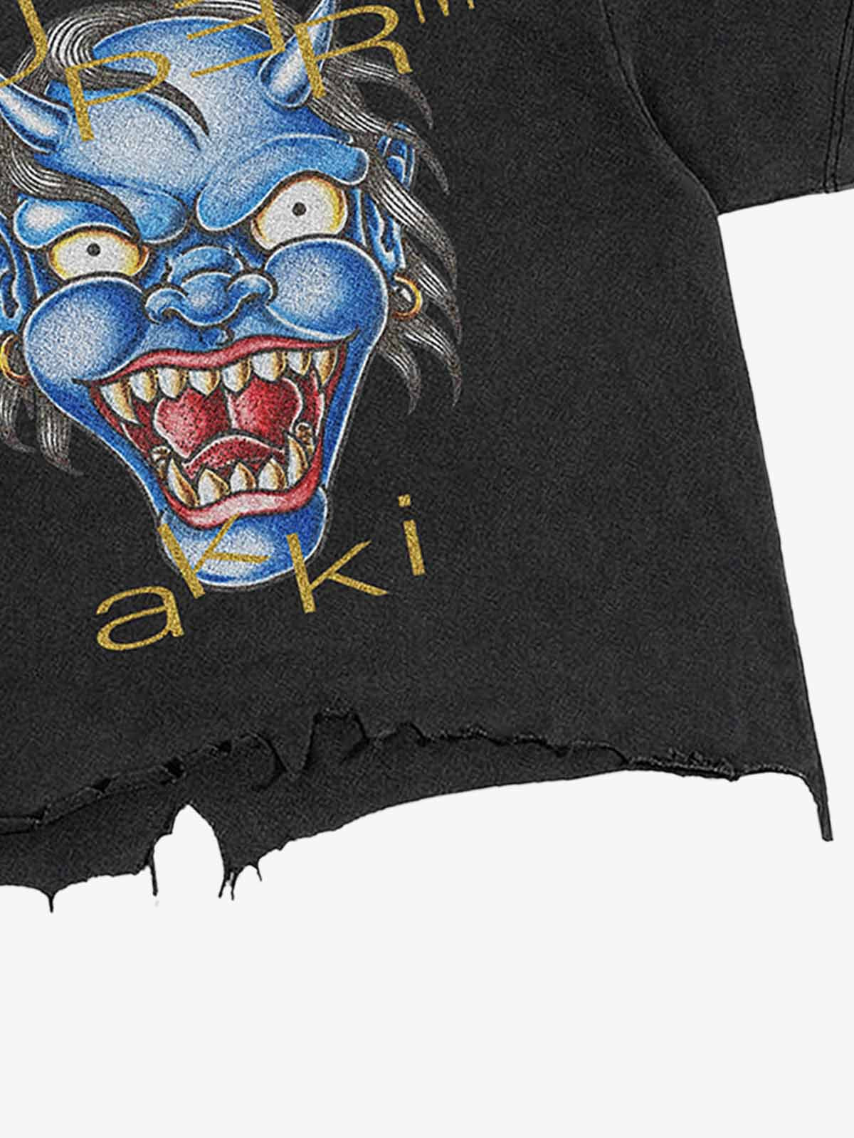 Evil Spirit Graphic Brushed Distressed Tee