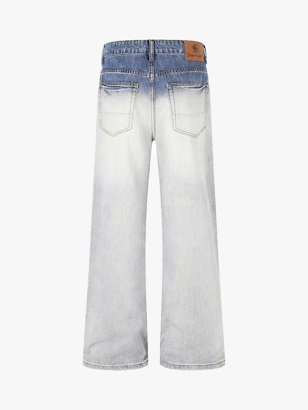 Gradient Whisker Wide-Leg Jeans
