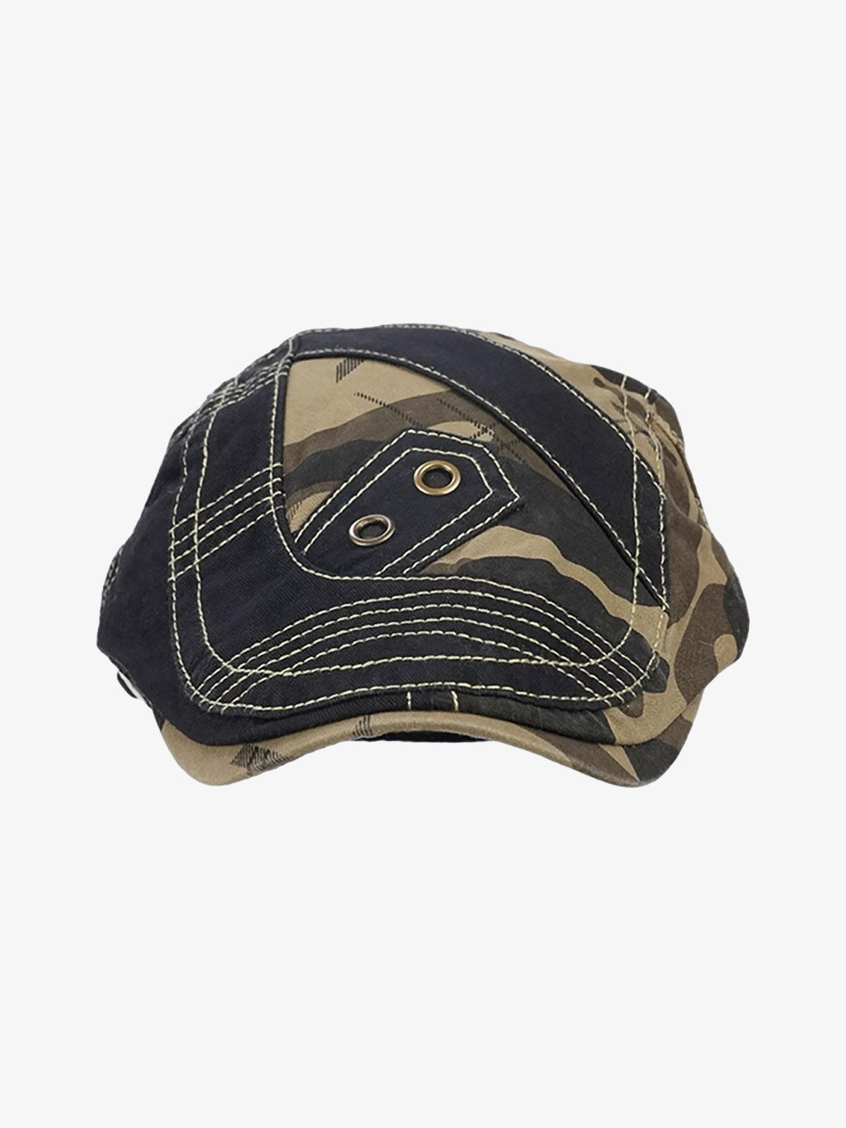 Camouflage Metal Patch Design Duckbill Forward Cap 
