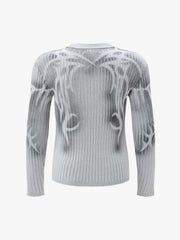Thorn Graphic Dark Knit Top; Light Grey / M, Light Grey / L, Light Grey / XL