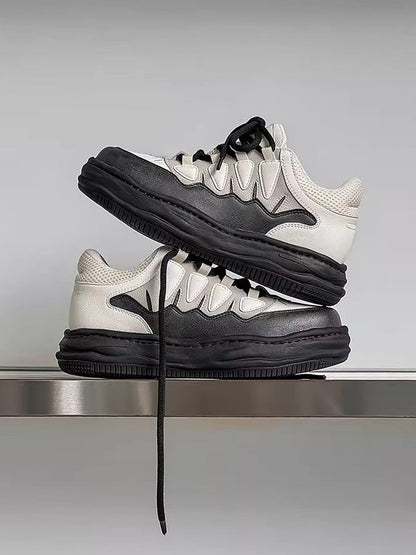 Black And White Platform Sneakers 