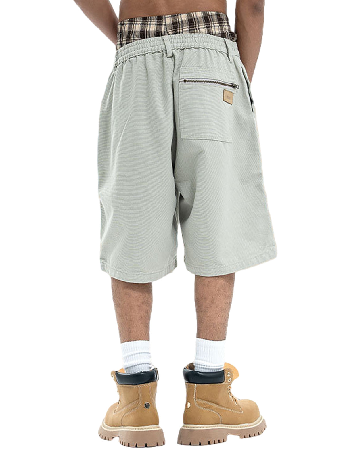 Retro Structured  Design Cargo Shorts 