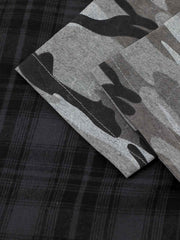 Camicia a maniche lunghe con stampa mimetica e ritratto