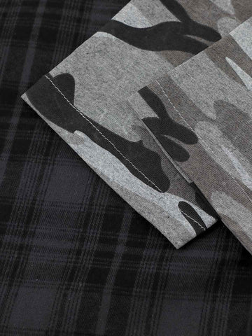 Camouflage Portrait Print Long-Sleeve Shirt
