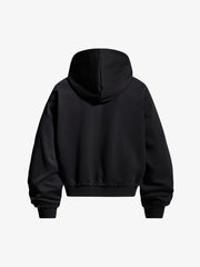 Napoleon Cord Embroidery Boxy Zip-Up Hoodie