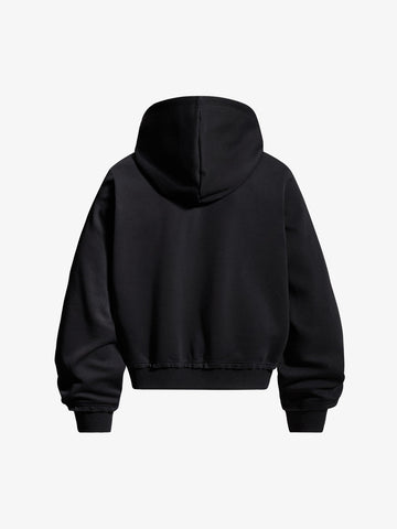 Napoleon Cord Embroidery Boxy Zip-Up Hoodie