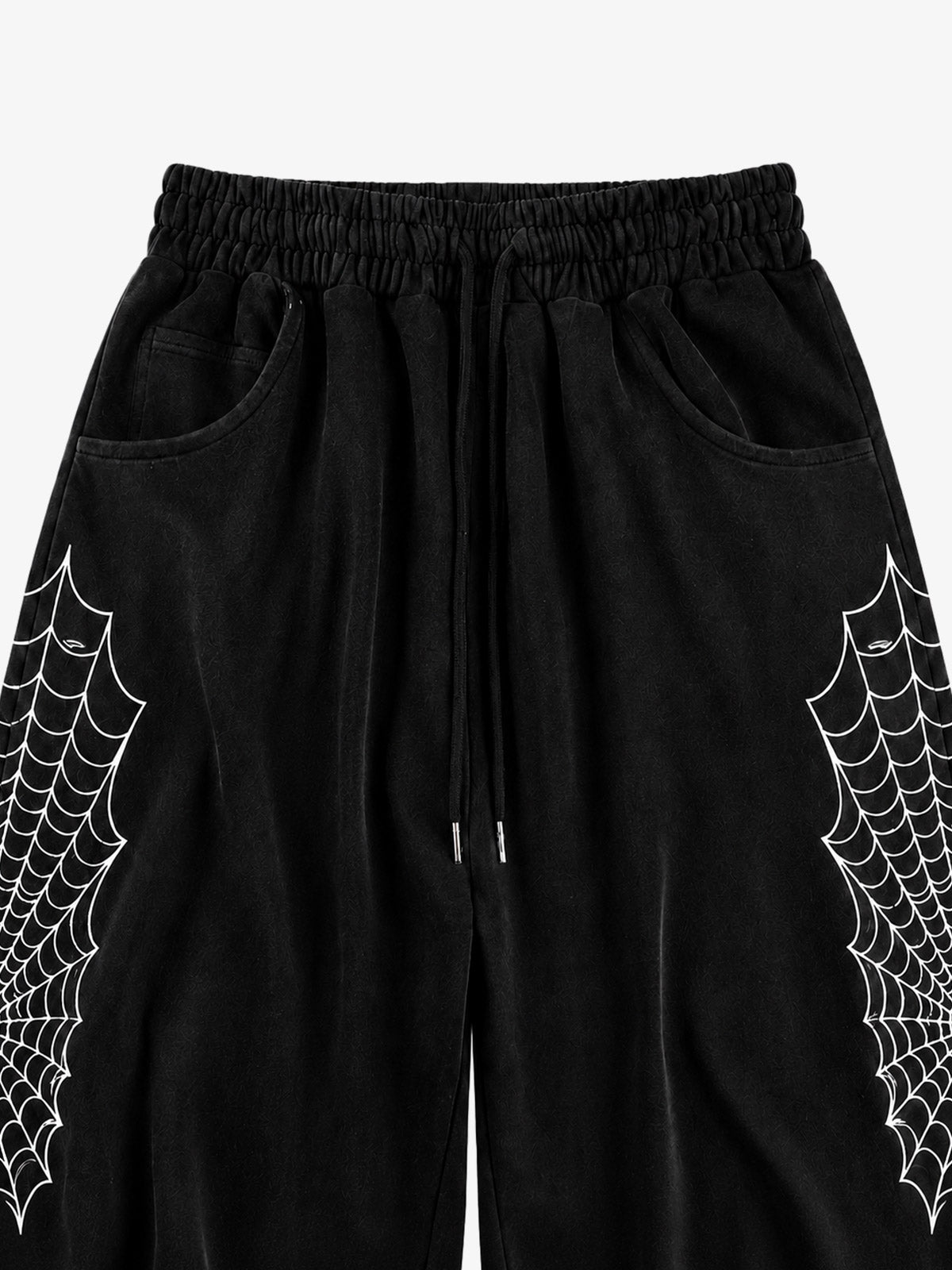Weite, knöchellange Jogginghose mit Spinnennetzmuster