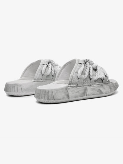 Stylish Rope Design Slip-On Sandals for Summer Comfort 
