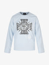 Street Style Cross Print Long-Sleeve T-Shirt