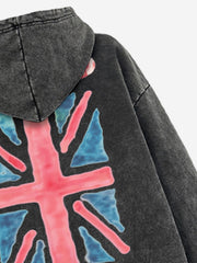 Hand-Painted Graphic Washed Hoodie
